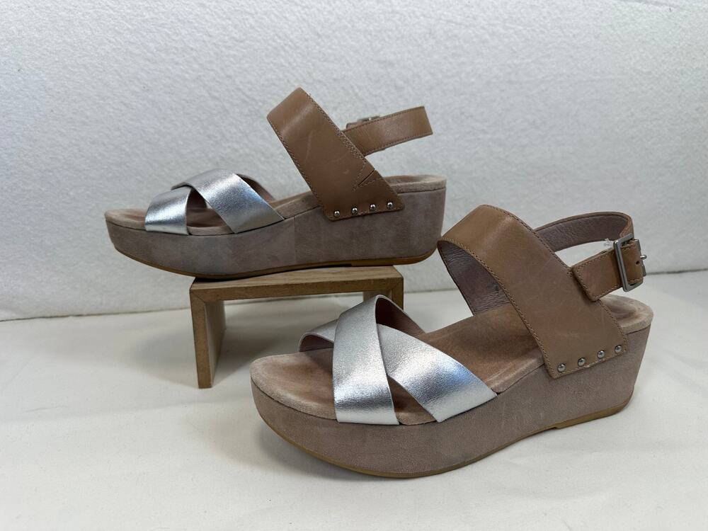 Dansko Stasia Boho Leather & Suede Wedge Sandal Women's Size 9 NWOT